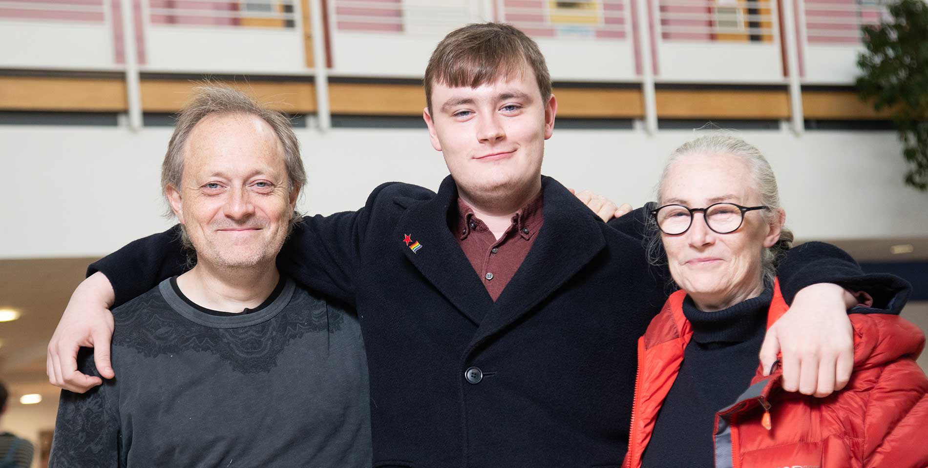 Student with mum and dad
